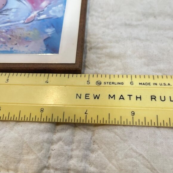 Vintage Signed Rafael Angel Ceramic Wall Art With Wooden Frame - Picture 15 of 16